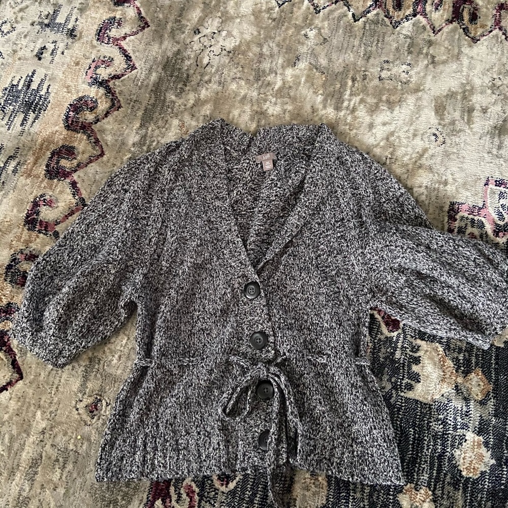 J. Jill Black and Gray Sweater Cardigan - Picture 1 of 5